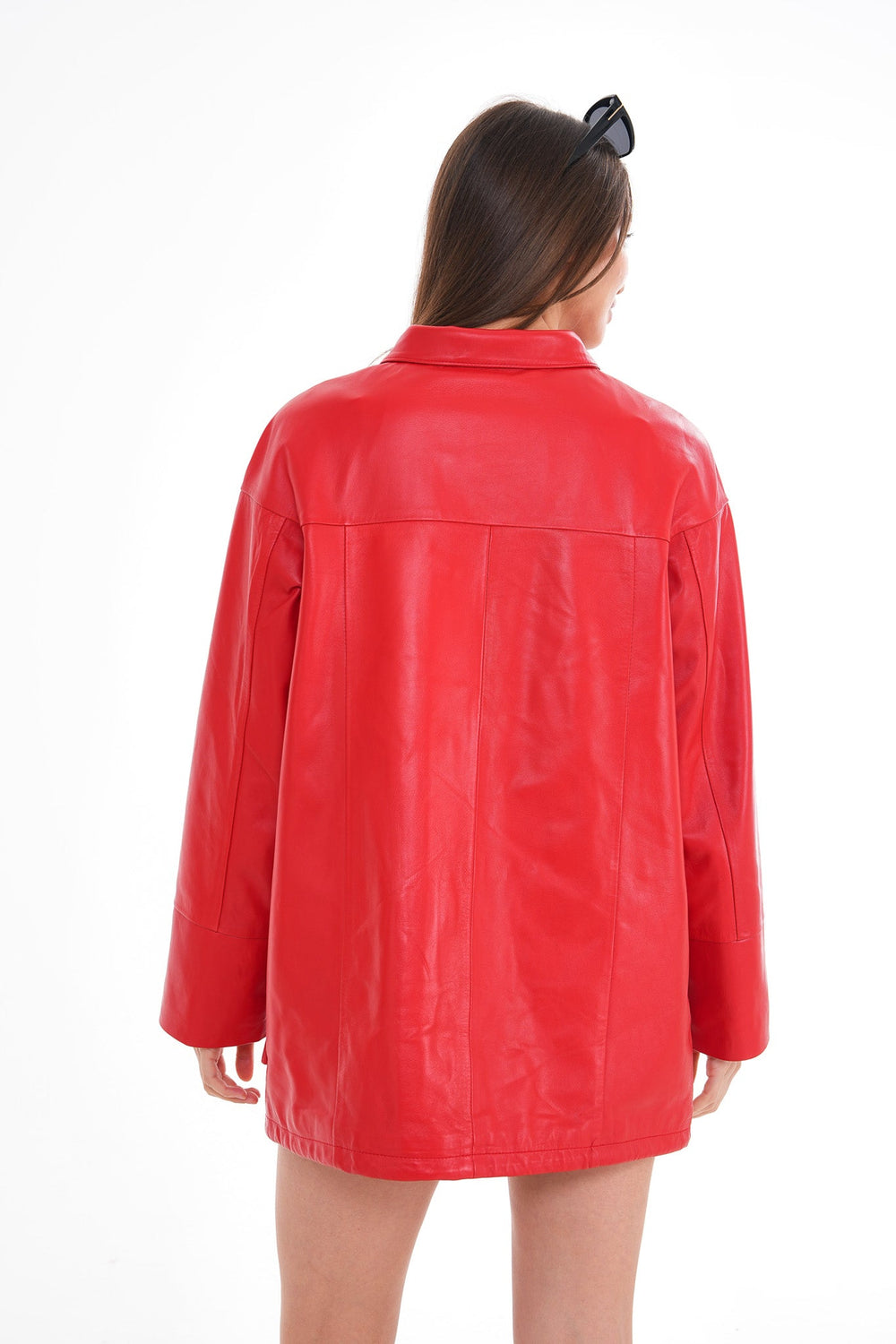 The Lioara Red Leather Jacket Fine Craftsmanship