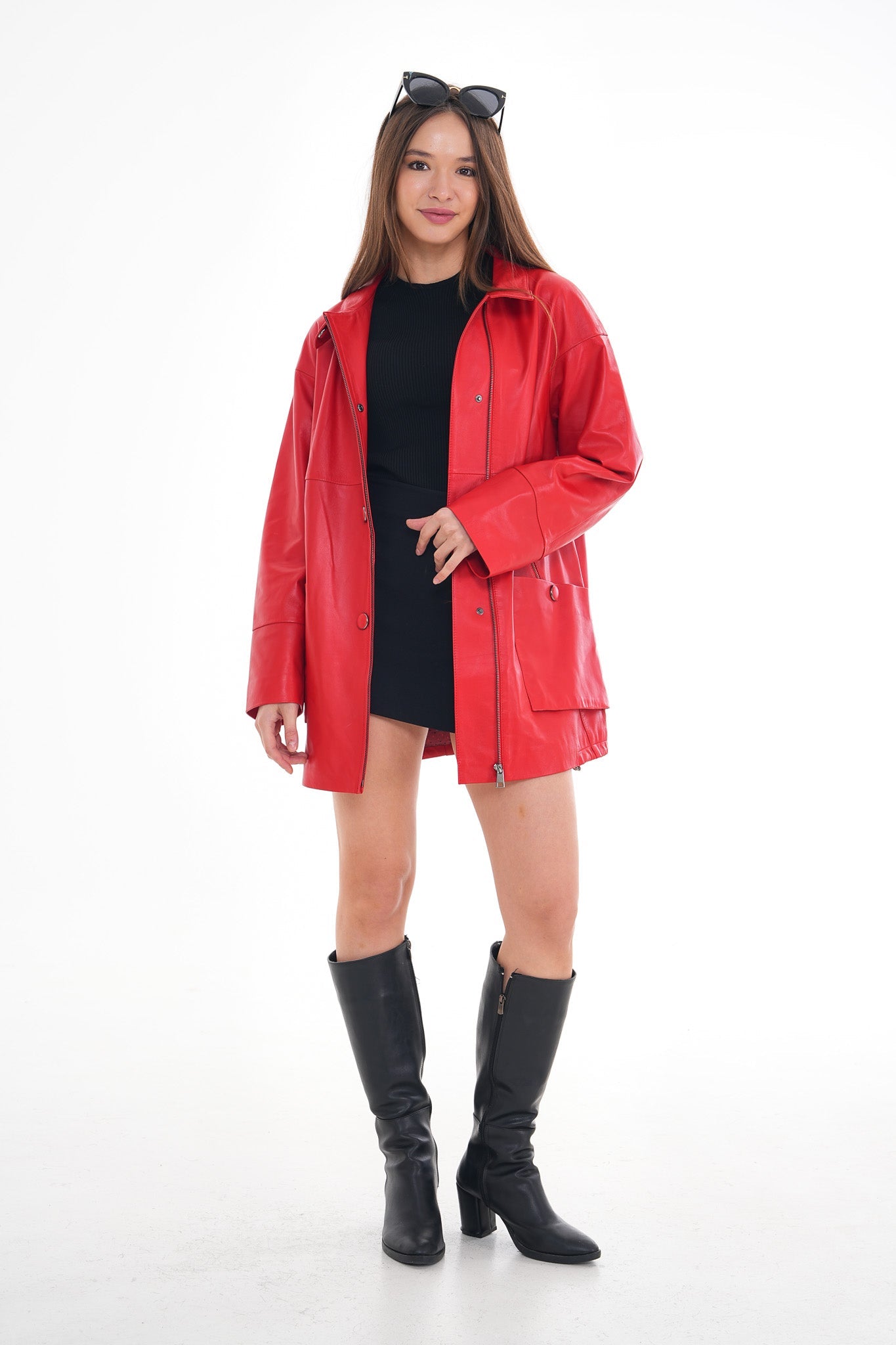The Lioara Red Leather Jacket Fine Craftsmanship