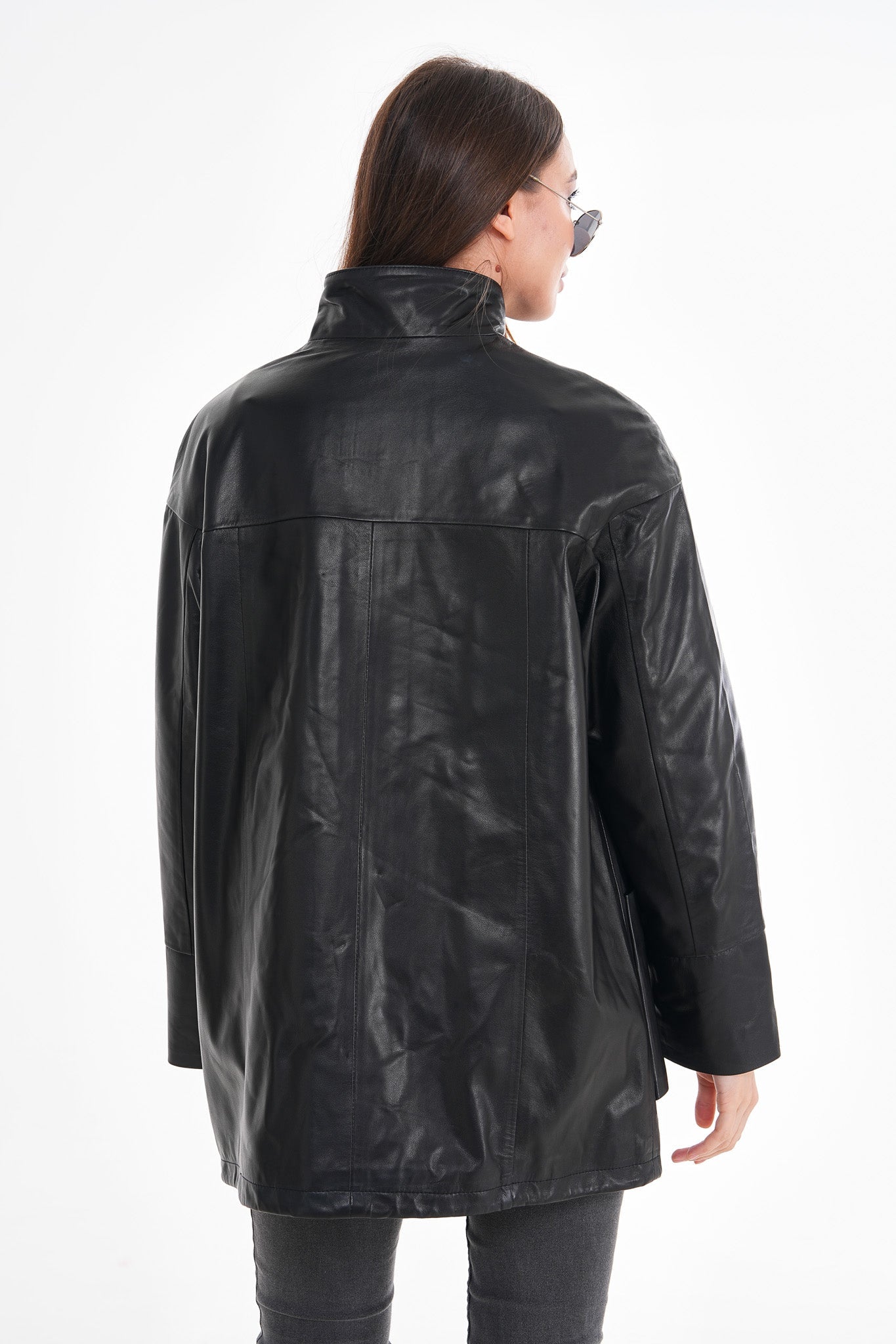 The Lioara Black Leather Jacket On Sale