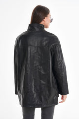 The Lioara Black Leather Jacket On Sale