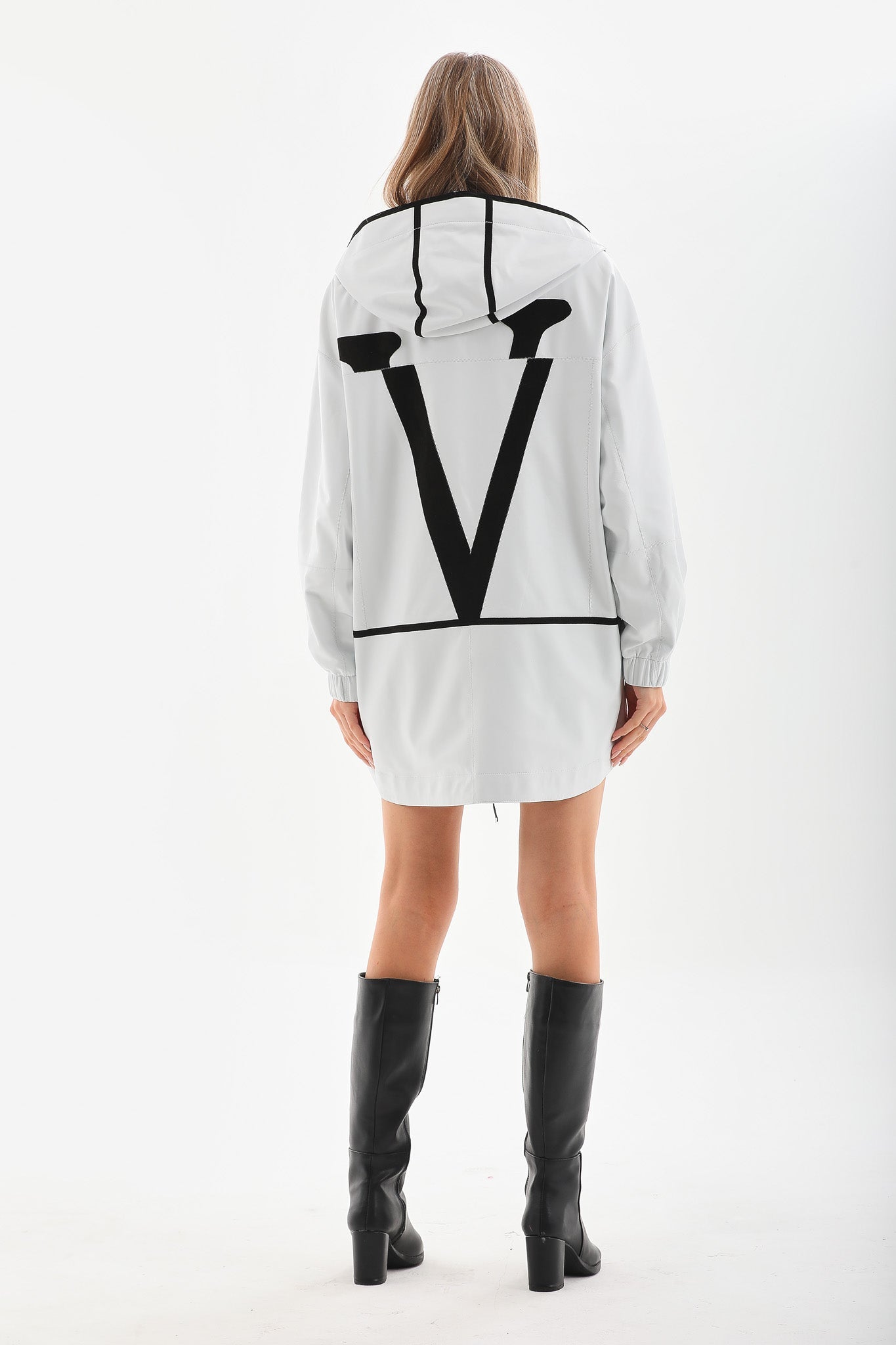 The Vega White Reversible Leather Jacket For Sale