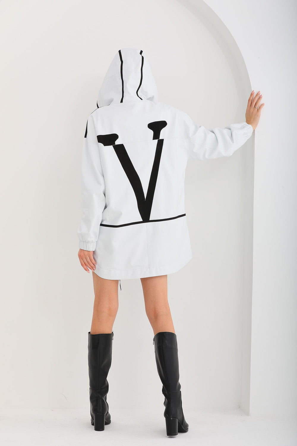 The Vega White Reversible Leather Jacket For Sale