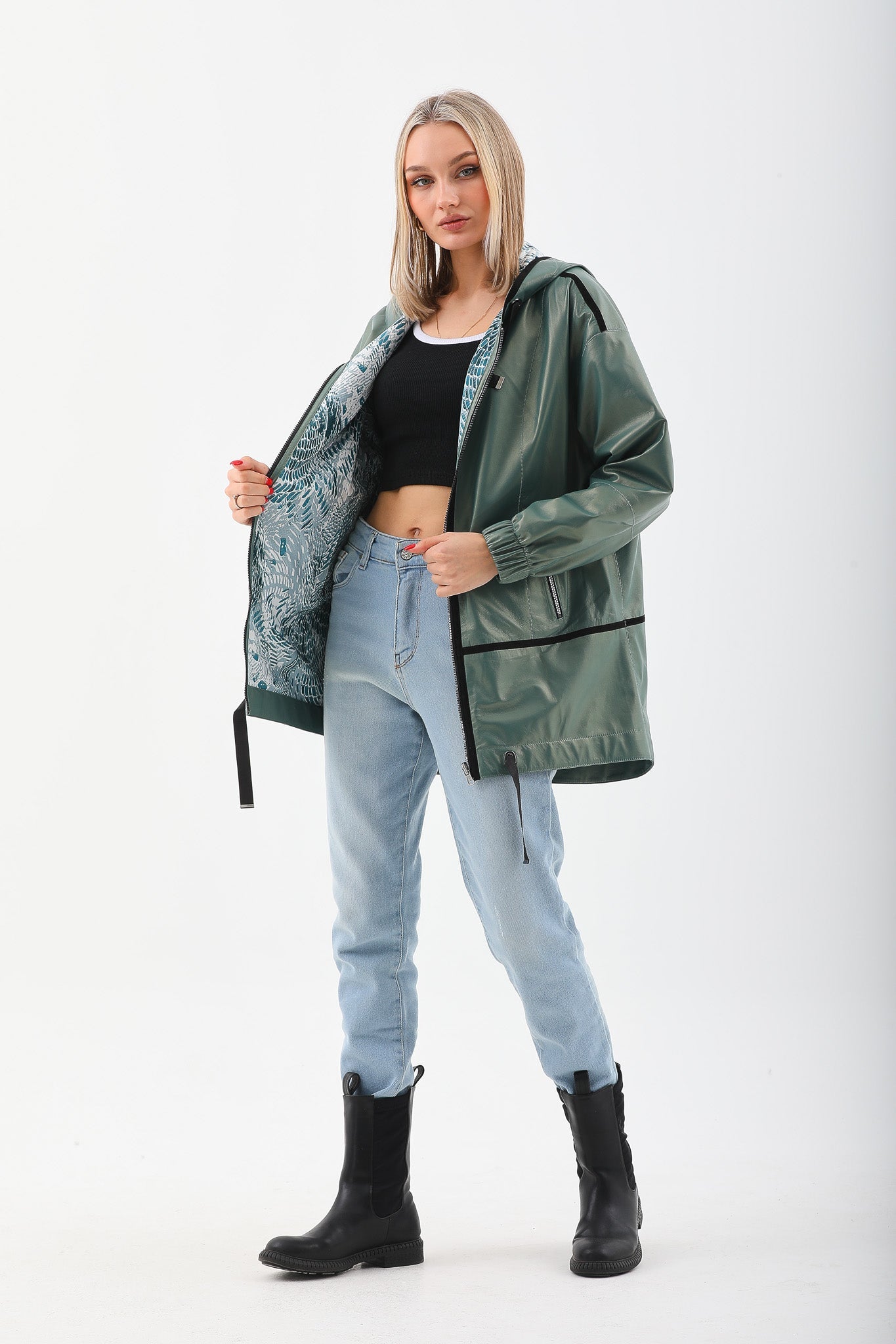The Sage Olive Green Leather Jacket All New