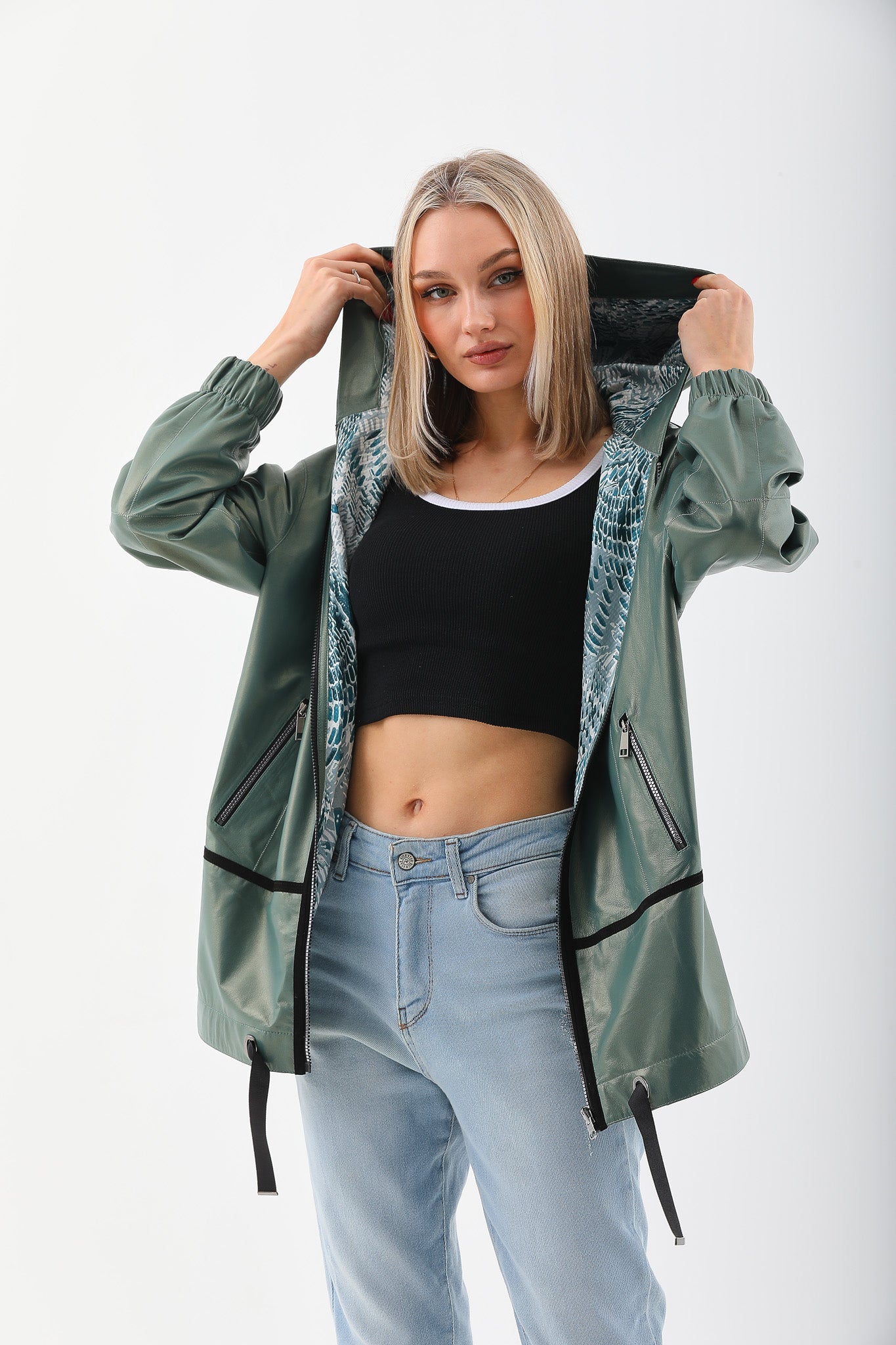 The Sage Olive Green Leather Jacket All New