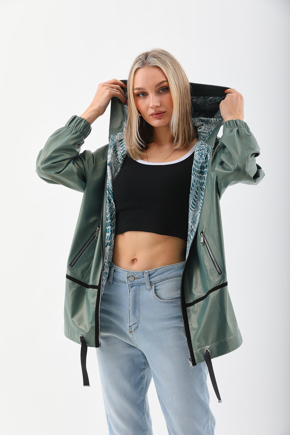 The Sage Olive Green Leather Jacket All New