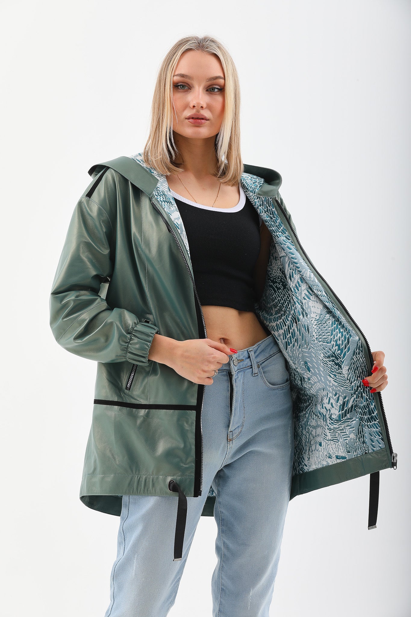 The Sage Olive Green Leather Jacket All New