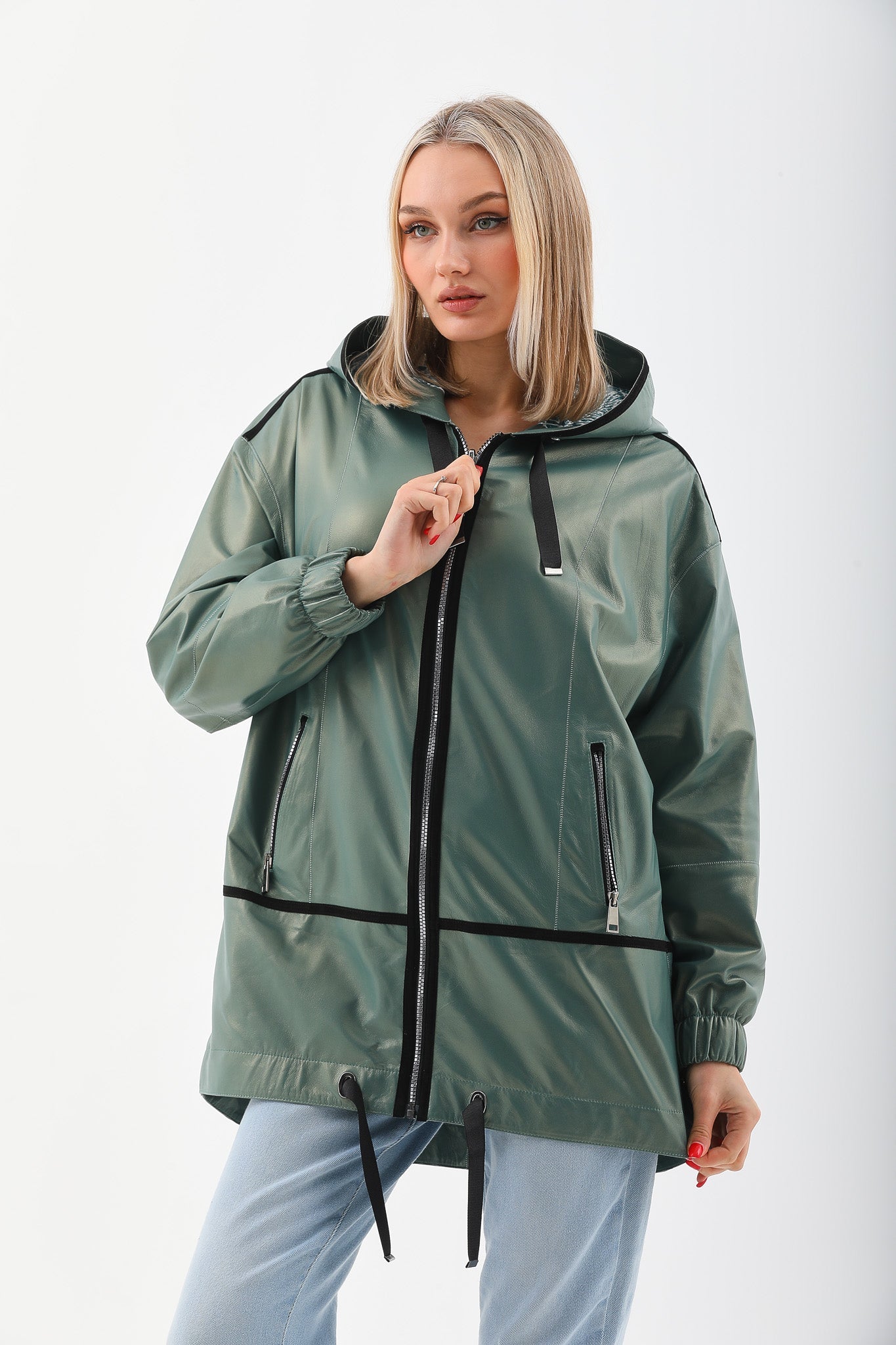 The Sage Olive Green Leather Jacket All New