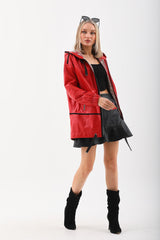 The Vega Red Reversible Leather Jacket Universal Fit