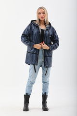 The Vega Navy Reversible Leather Jacket Fine Craftsmanship