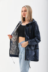The Vega Navy Reversible Leather Jacket Fine Craftsmanship