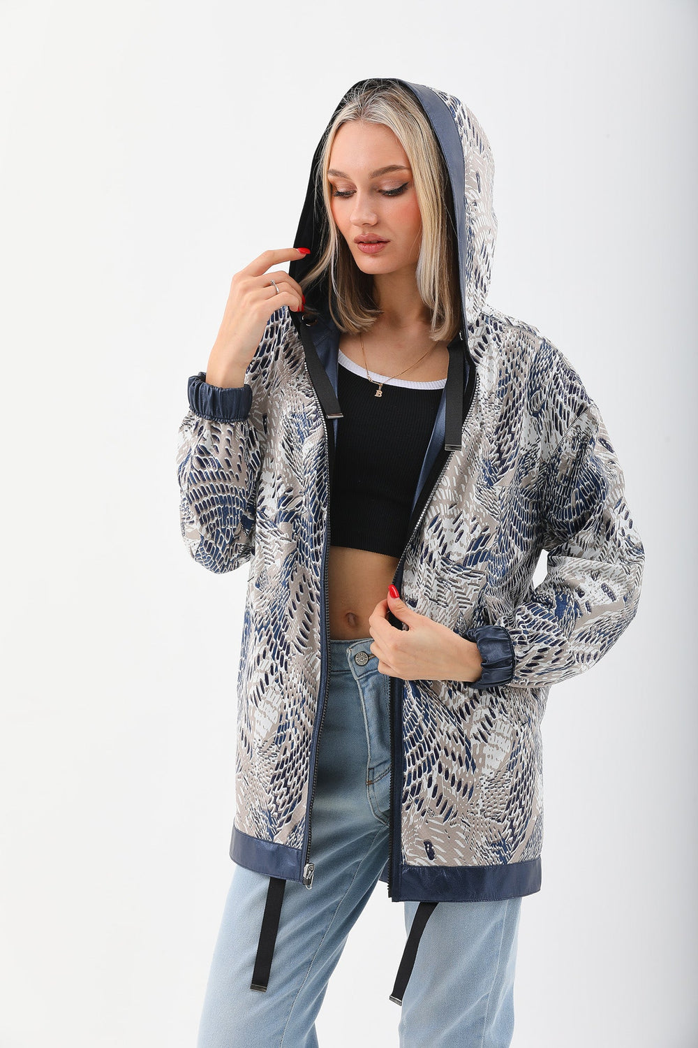 The Vega Navy Reversible Leather Jacket Fine Craftsmanship
