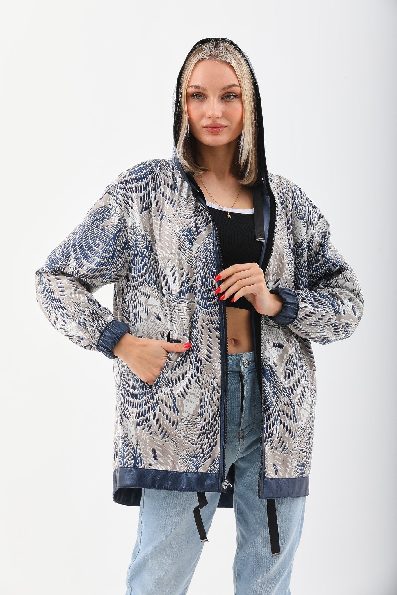 The Vega Navy Reversible Leather Jacket Fine Craftsmanship