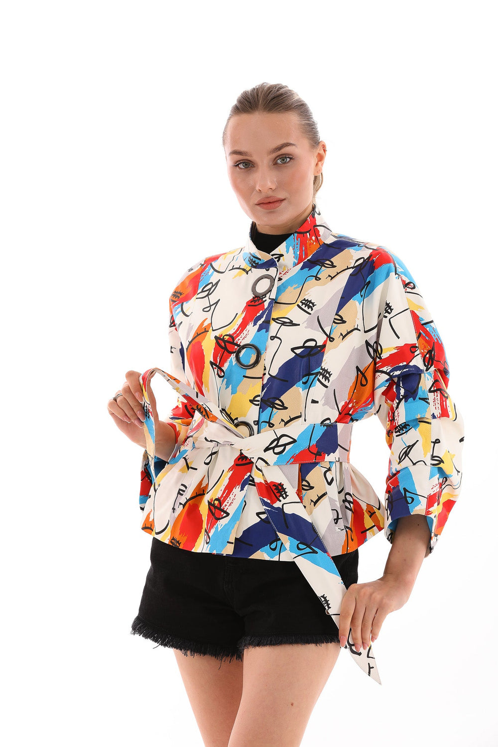 The Odessa Multicolor Leather Jacket On Sale