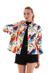 The Odessa Multicolor Leather Jacket On Sale
