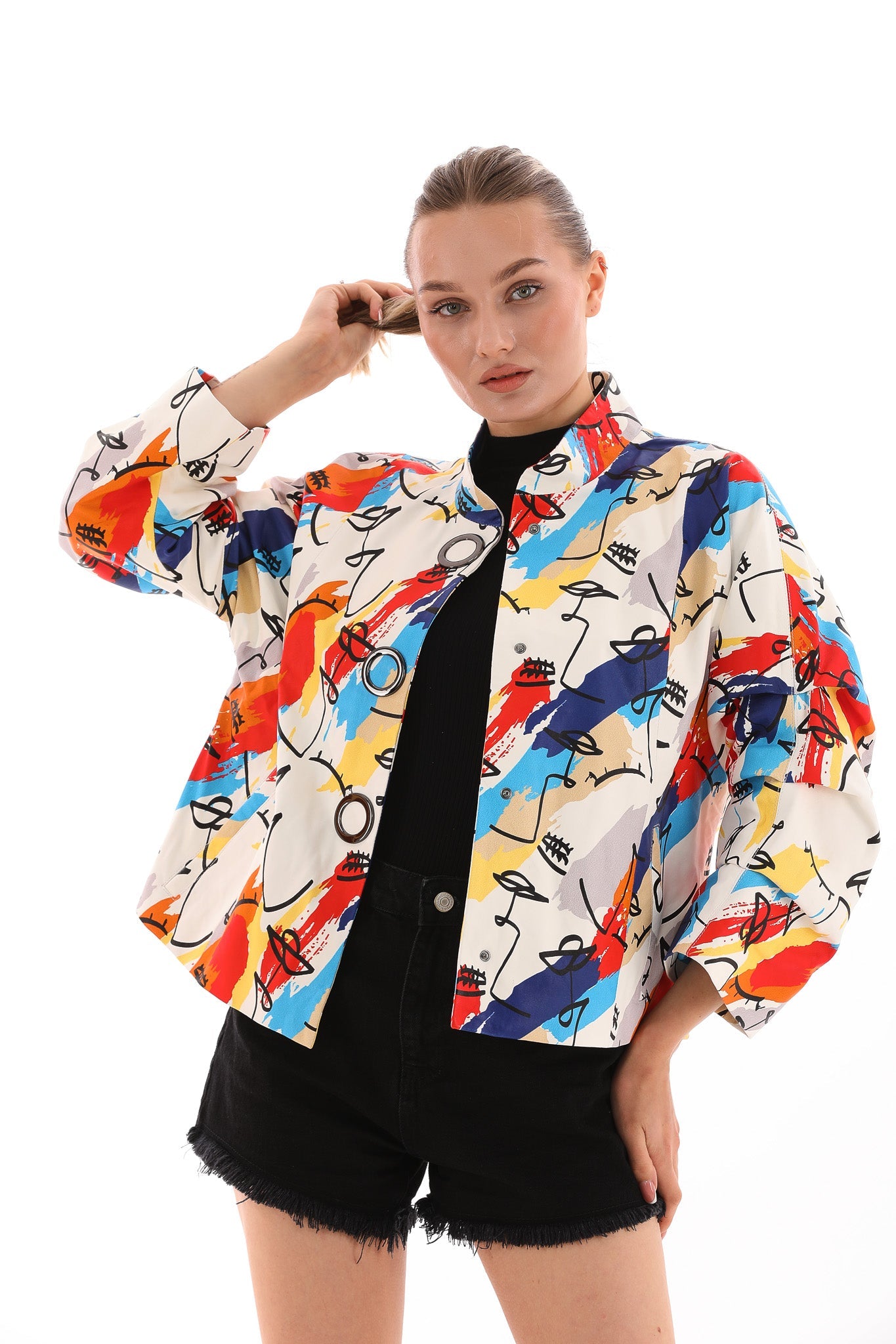 The Odessa Multicolor Leather Jacket On Sale