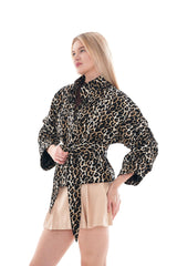 The Odessa Leopard Leather Jacket For Sale