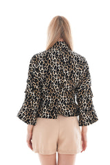 The Odessa Leopard Leather Jacket For Sale