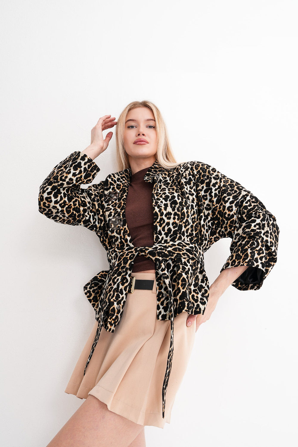The Odessa Leopard Leather Jacket For Sale