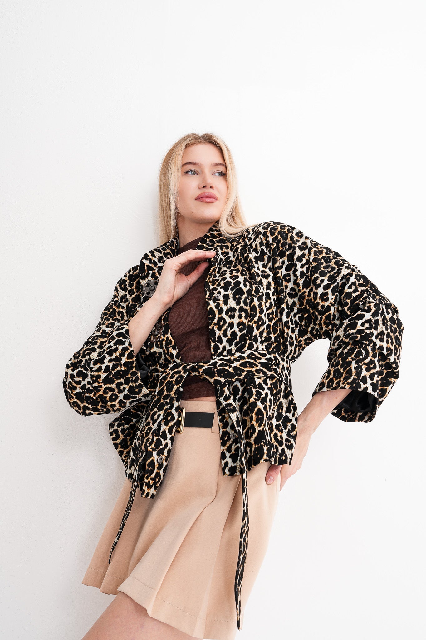 The Odessa Leopard Leather Jacket For Sale