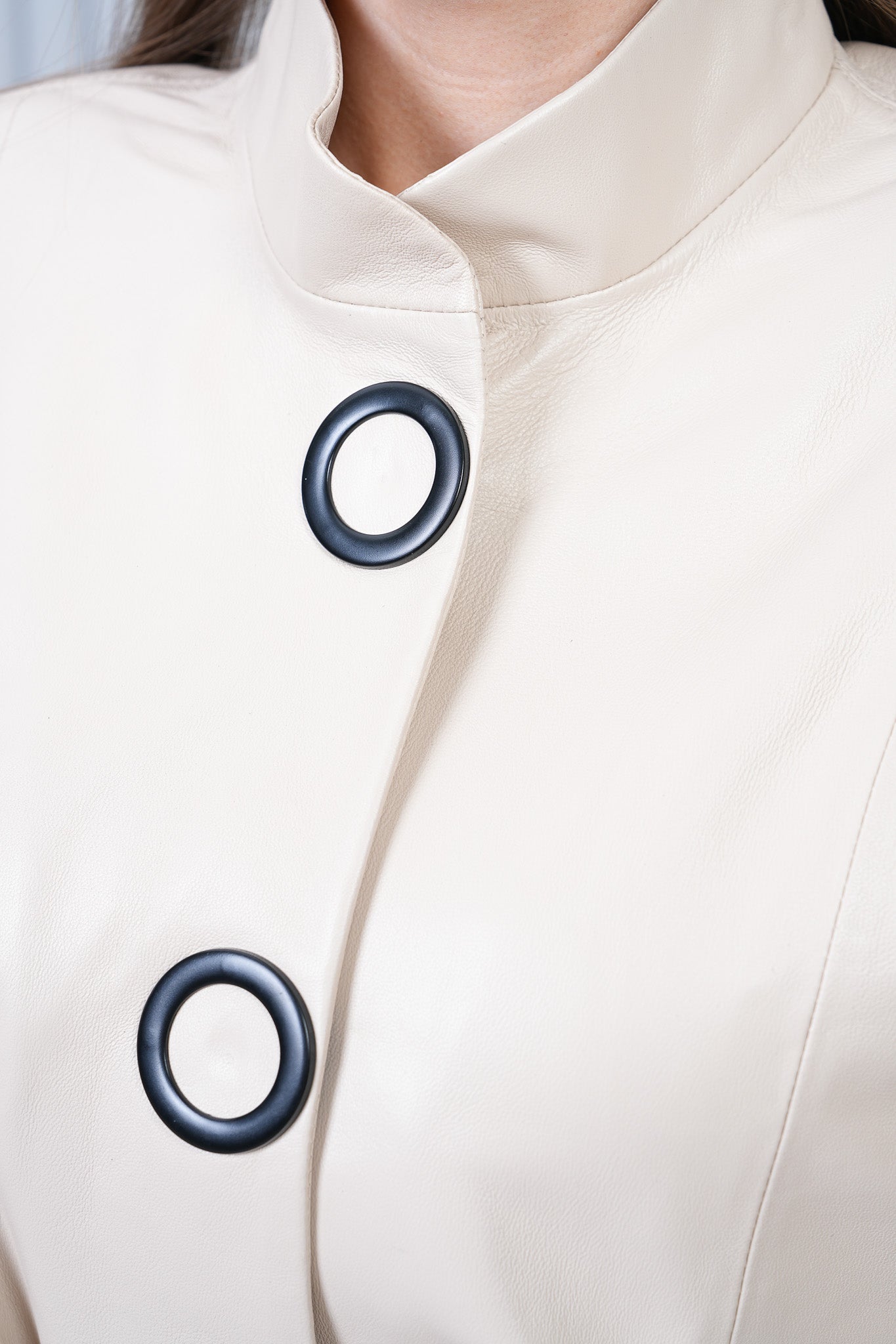 The Odessa Cream Leather Jacket Universal Fit
