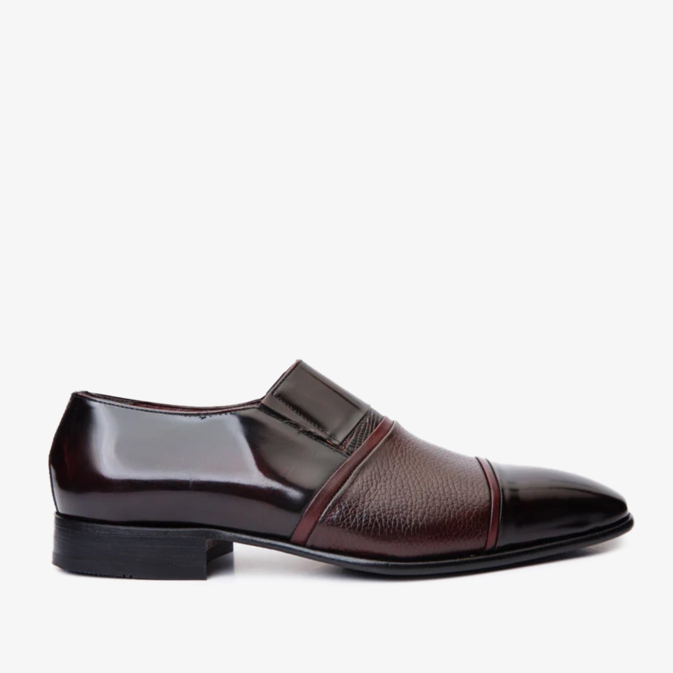 The Everest Burgundy Burneshed Leather Cap Toe Dress Loafer Shoe All New