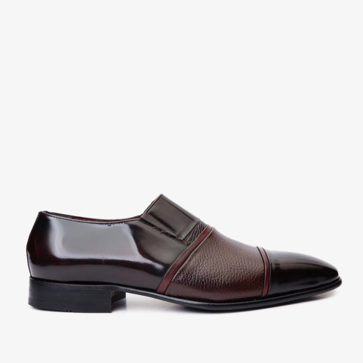 The Everest Burgundy Burneshed Leather Cap Toe Dress Loafer Shoe All New