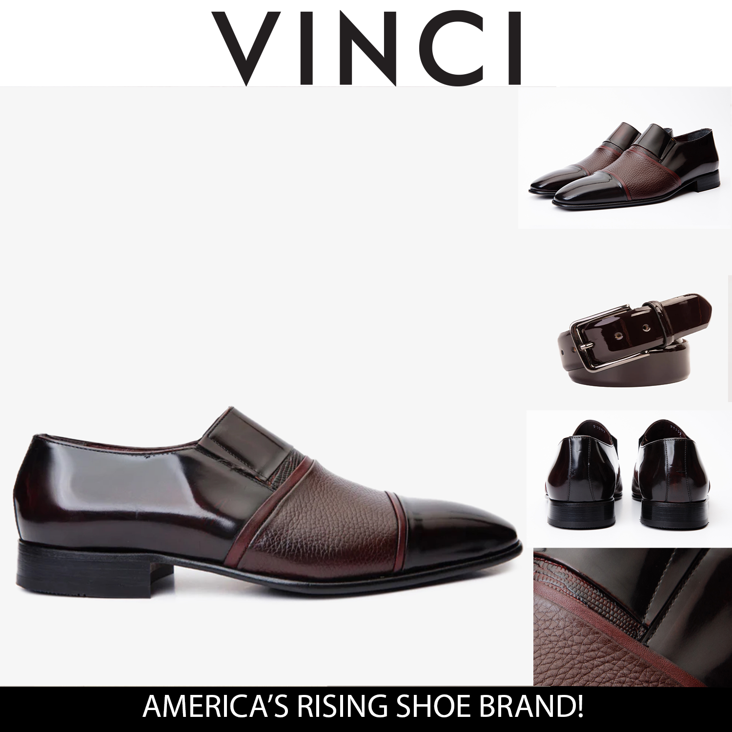 The Everest Burgundy Burneshed Leather Cap Toe Dress Loafer Shoe All New