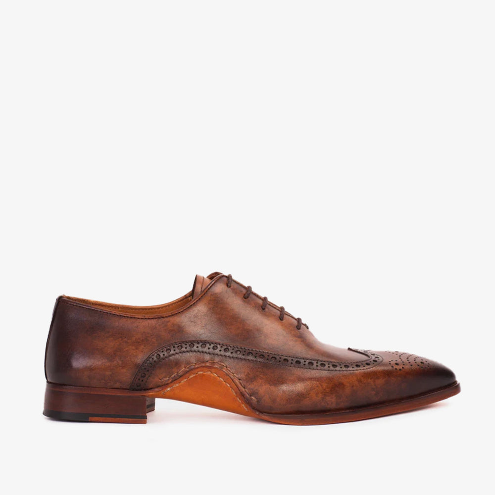 The Royal Hand Craft Brown Wingtip Oxford Shoe Fine Craftsmanship