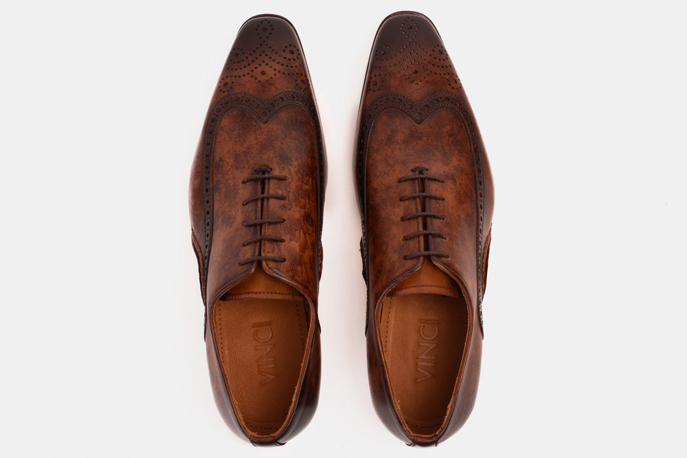 The Royal Hand Craft Brown Wingtip Oxford Shoe Fine Craftsmanship