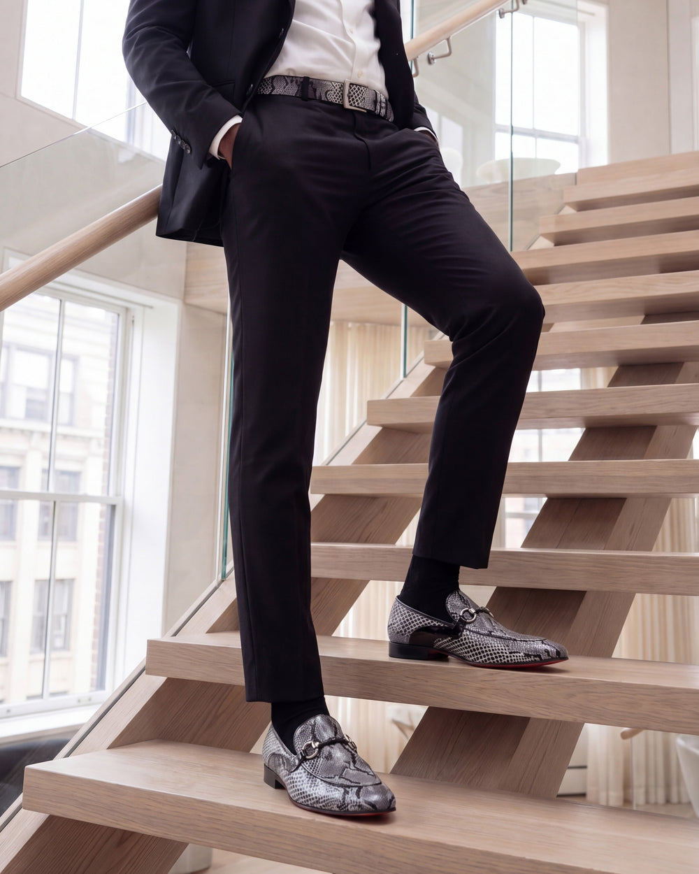 The Milano Black\/White Shoe Bit Loafer  shoe Exclusive Style