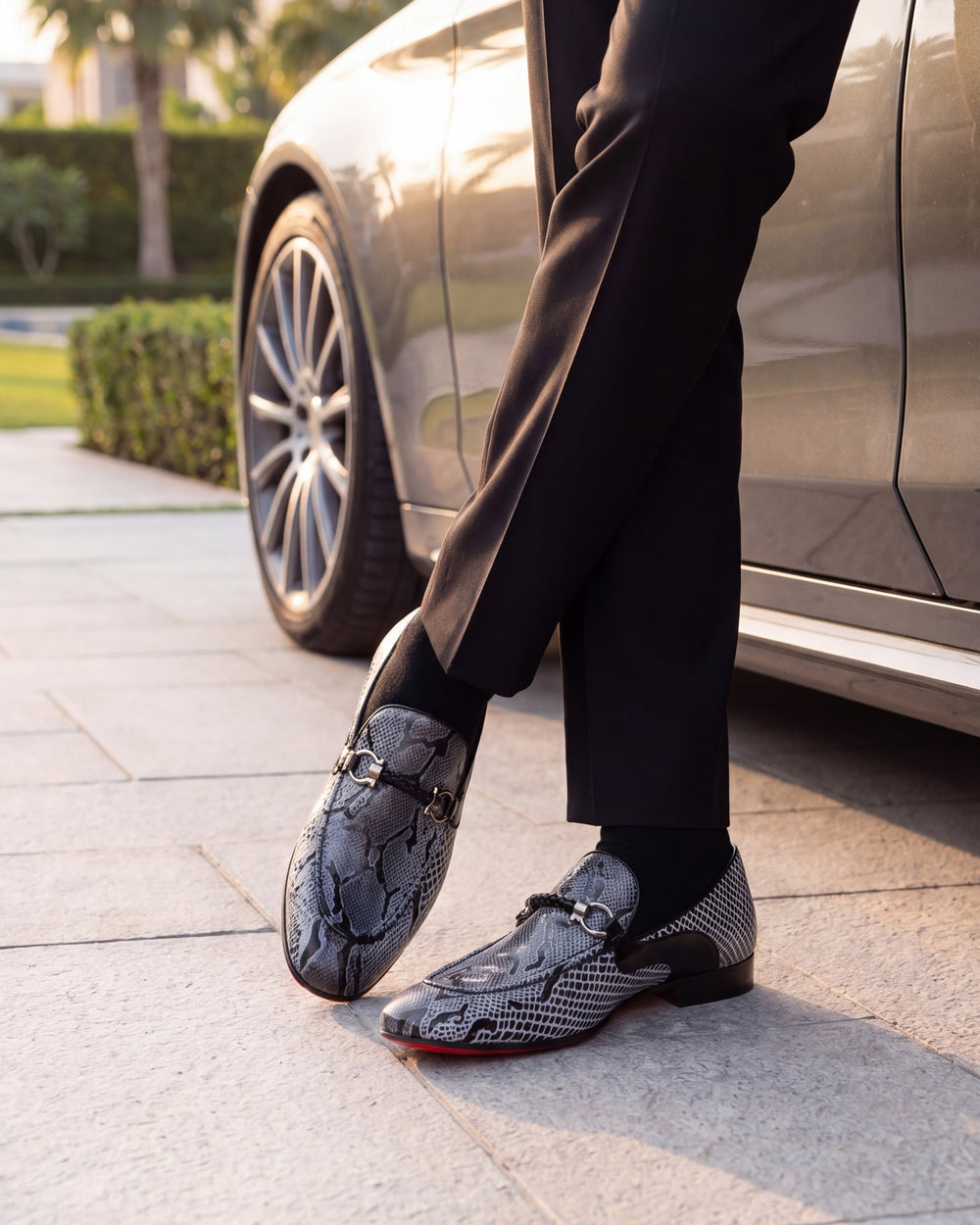 The Milano Black\/White Shoe Bit Loafer  shoe Exclusive Style