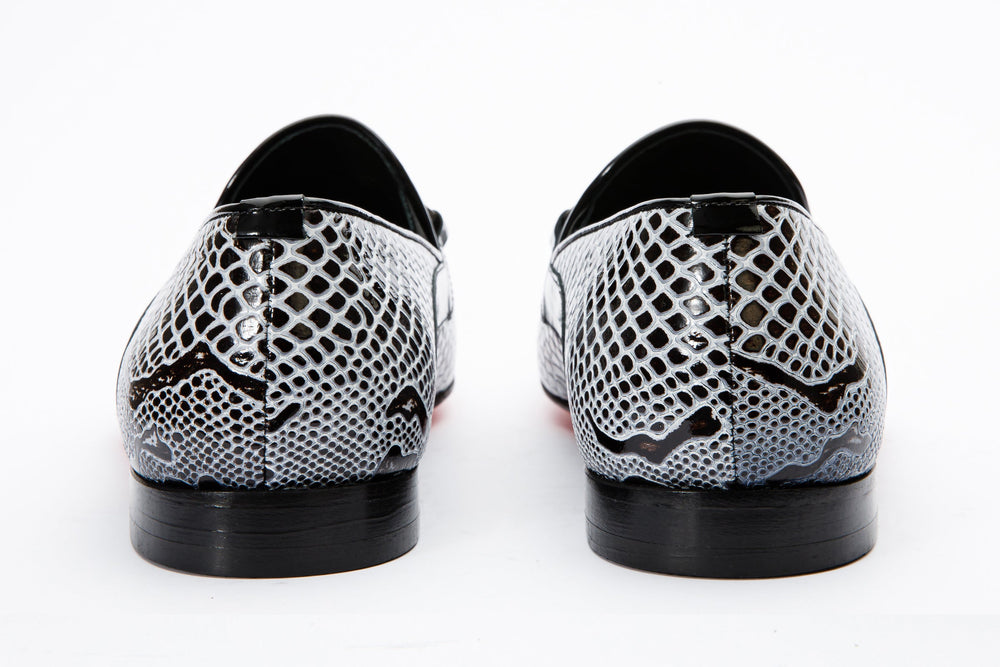 The Milano Black\/White Shoe Bit Loafer  shoe Exclusive Style