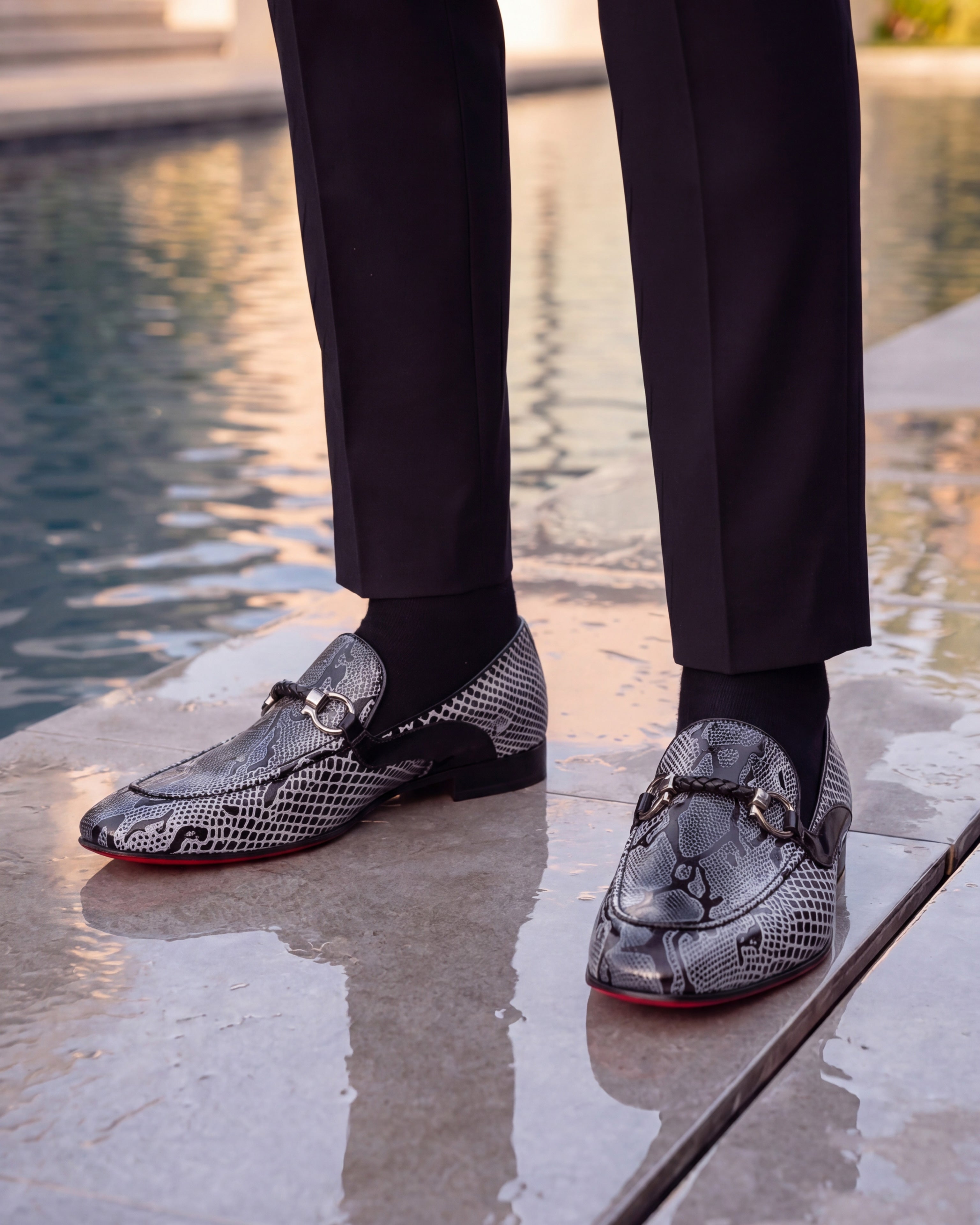 The Milano Black\/White Shoe Bit Loafer  shoe Exclusive Style