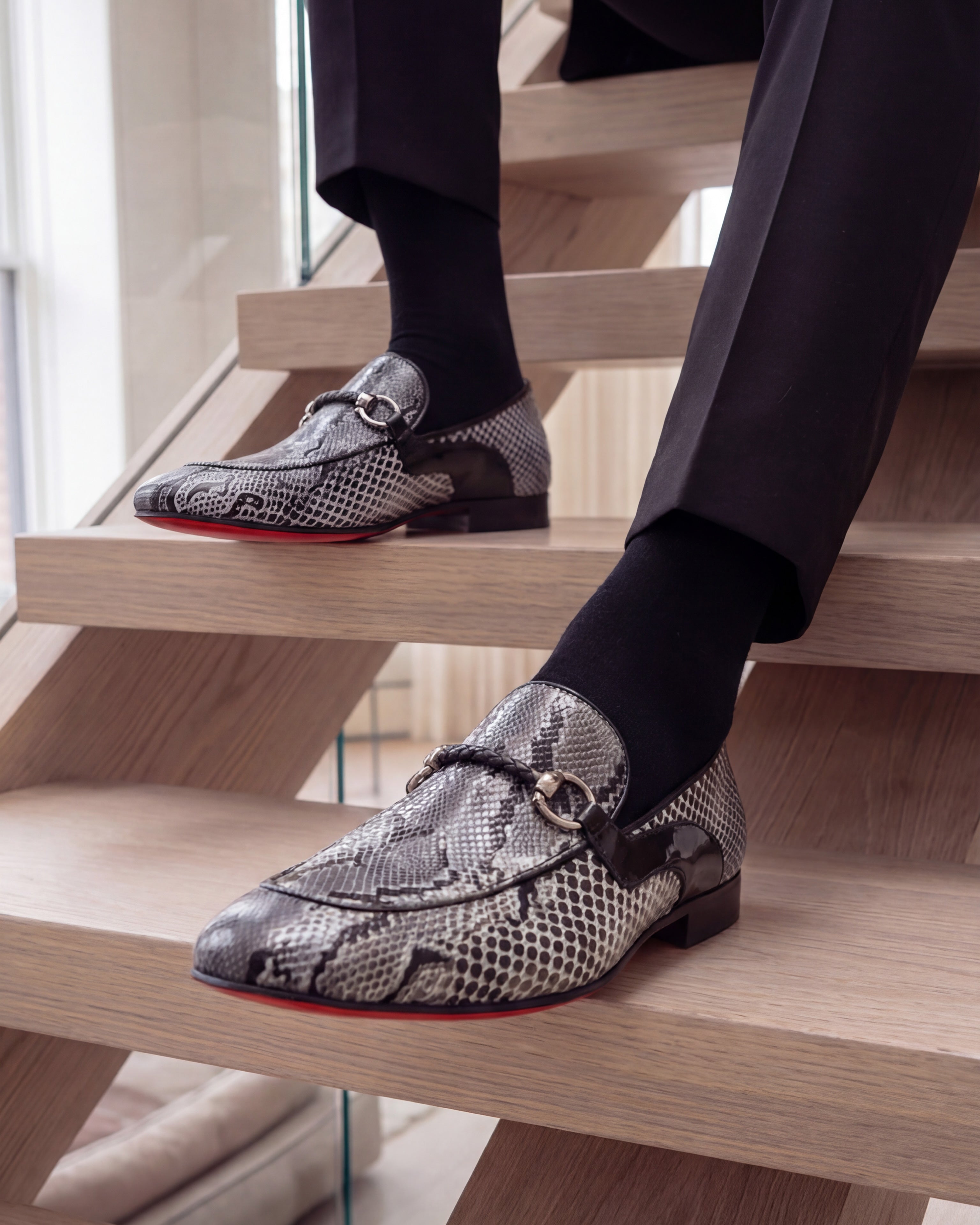 The Milano Black\/White Shoe Bit Loafer  shoe Exclusive Style