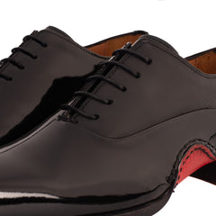 The Royal Hand Craft Black Patent Leather Plain Toe Oxford Shoe On Sale