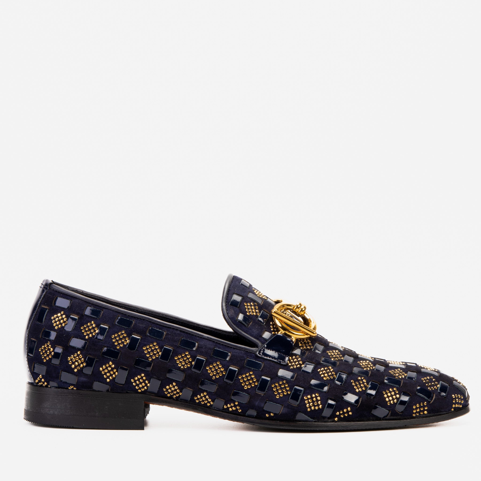 The Vicino Shoe Navy Blue Bit Dress Loafer Shoe For Sale