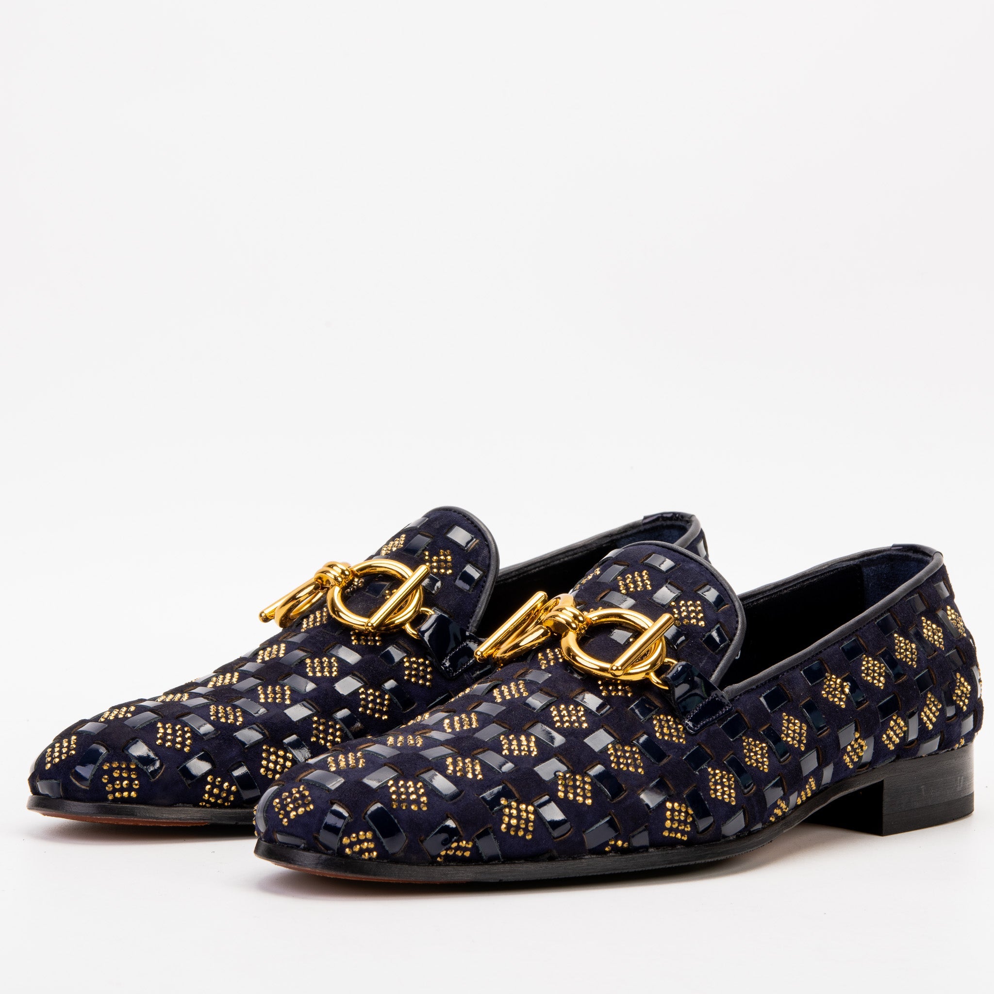 The Vicino Shoe Navy Blue Bit Dress Loafer Shoe For Sale