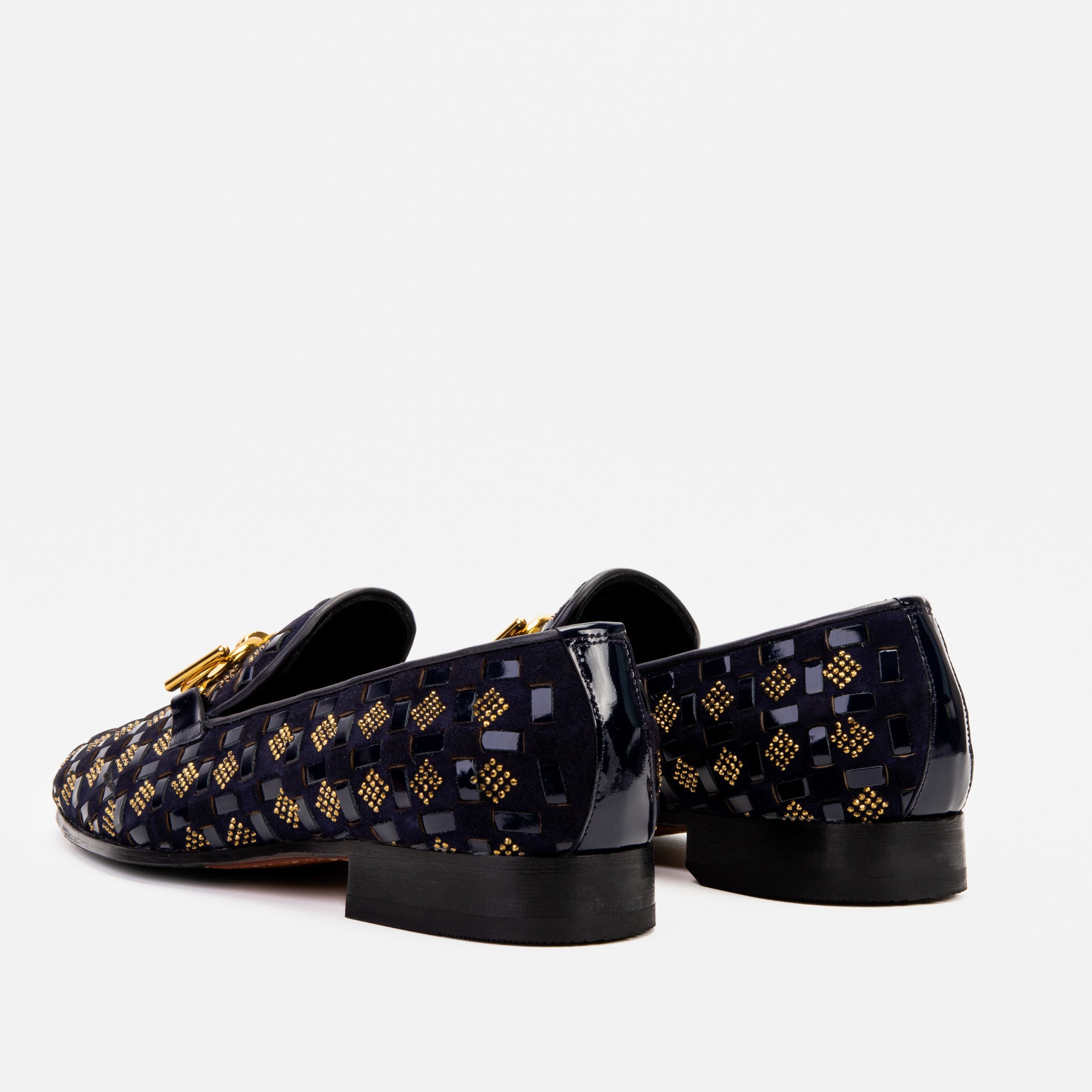 The Vicino Shoe Navy Blue Bit Dress Loafer Shoe For Sale