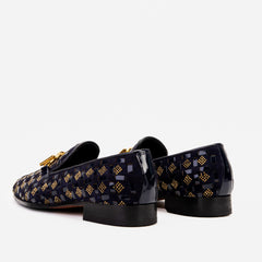 The Vicino Shoe Navy Blue Bit Dress Loafer Shoe For Sale