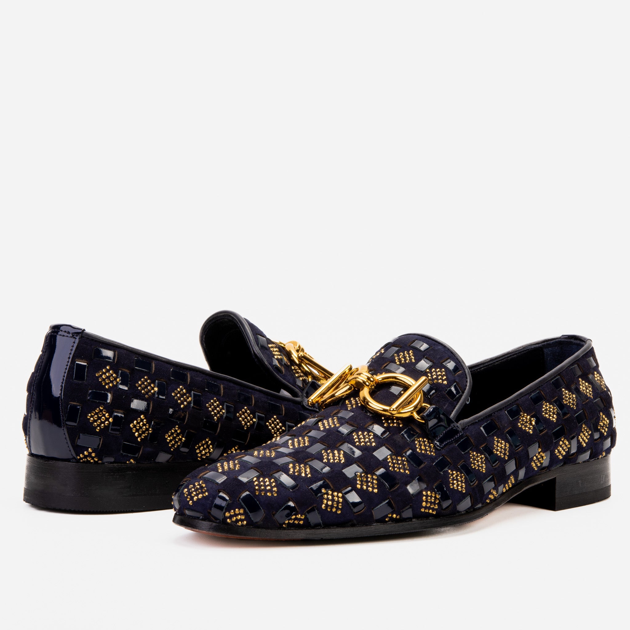 The Vicino Shoe Navy Blue Bit Dress Loafer Shoe For Sale