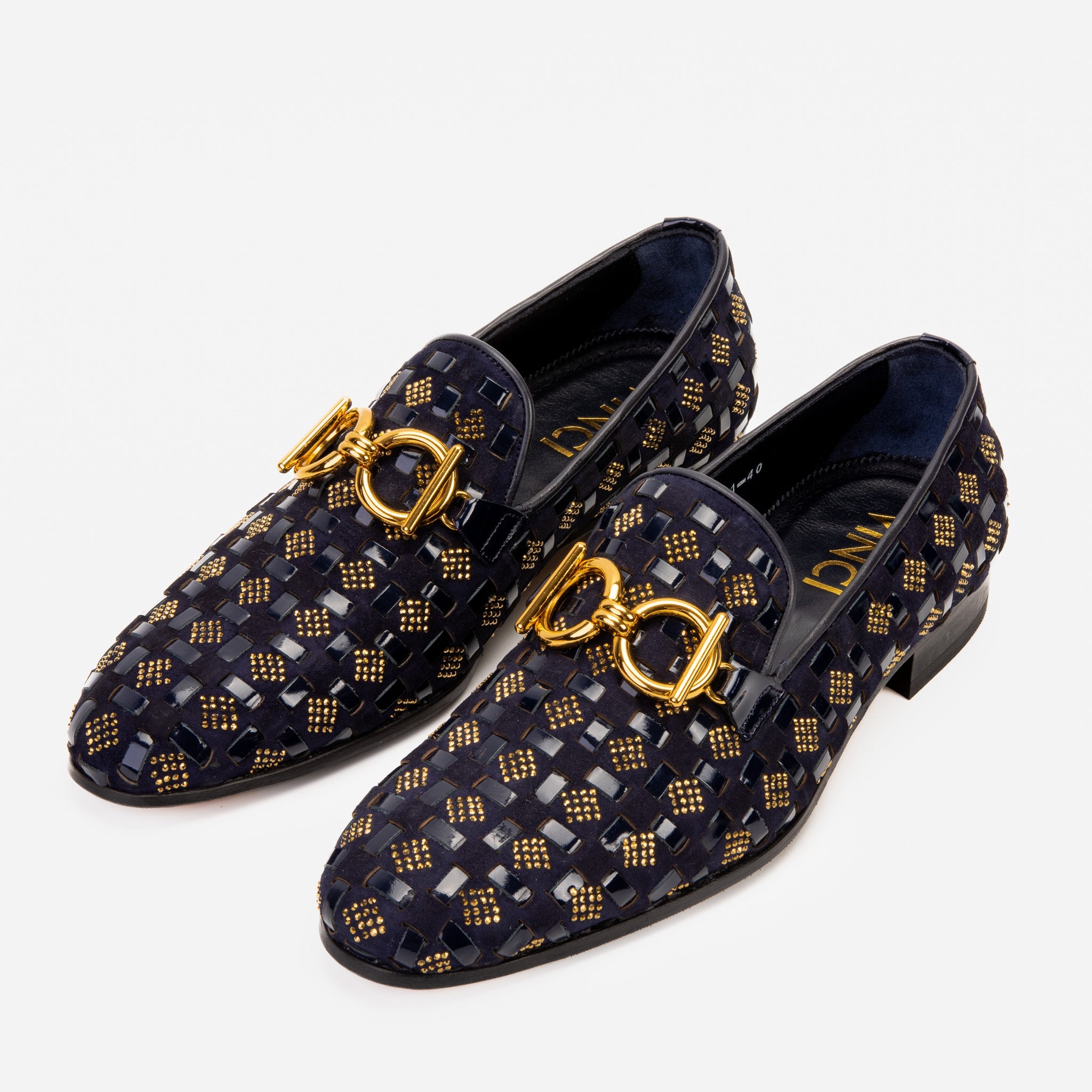 The Vicino Shoe Navy Blue Bit Dress Loafer Shoe For Sale