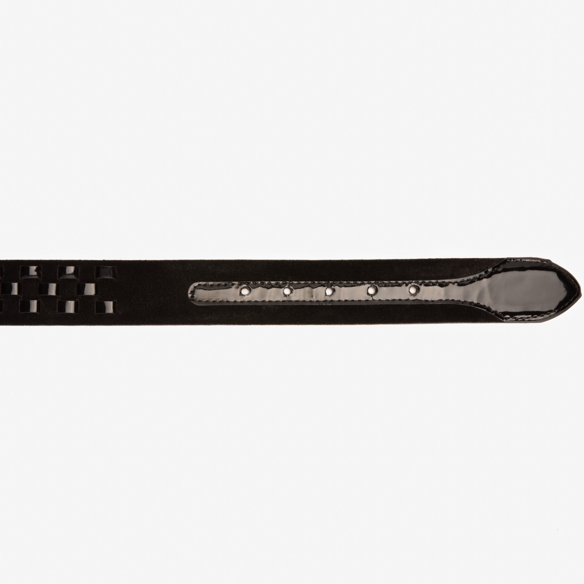 The Eugene Black Gold Woven Leather Belt Universal Fit