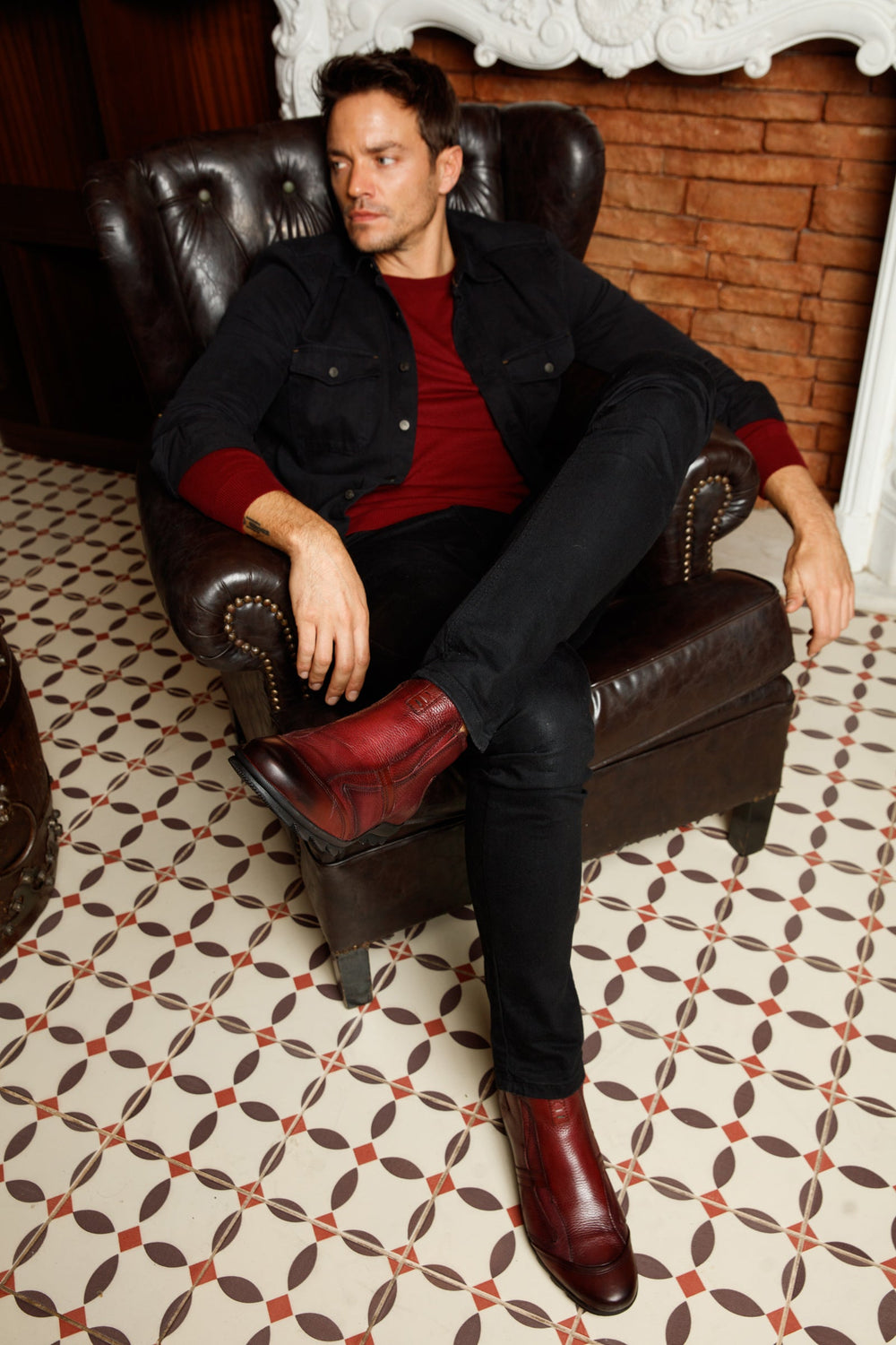 The Montreal Burgundy Leather Casual Zip-Up Ankle Boot Exclusive Style
