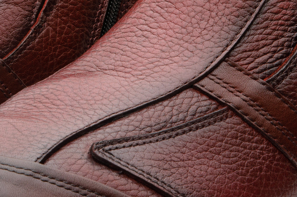 The Montreal Burgundy Leather Casual Zip-Up Ankle Boot Exclusive Style