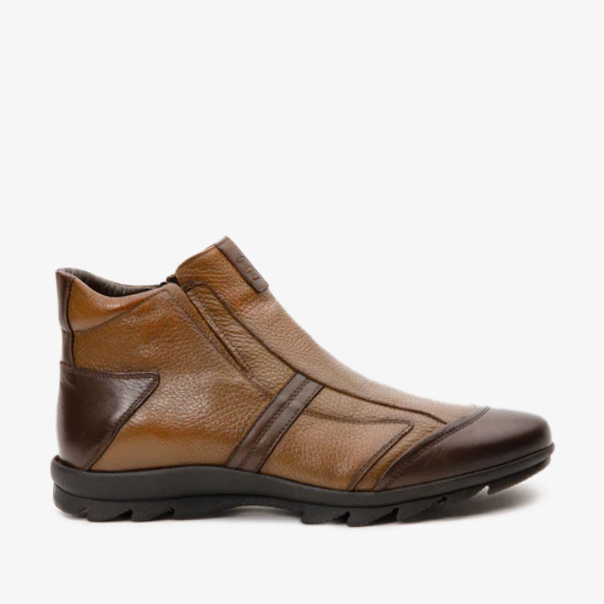 The Montreal Brown Leather Casual Zip-Up Ankle Boot On Sale