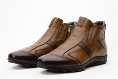 The Montreal Brown Leather Casual Zip-Up Ankle Boot On Sale