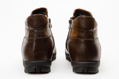 The Montreal Brown Leather Casual Zip-Up Ankle Boot On Sale