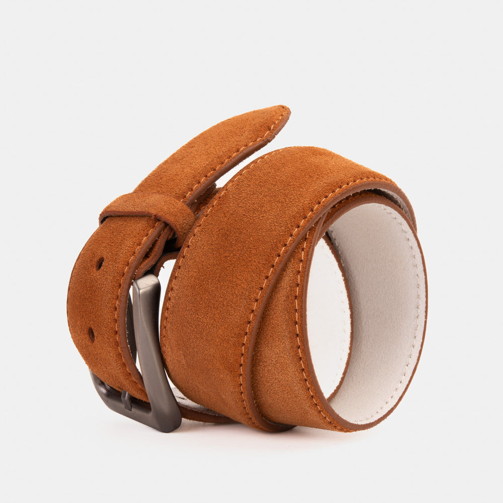 The Bari Tan Suede Leather Belt Universal Fit