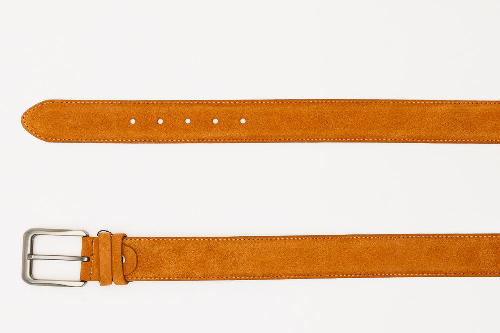 The Bari Tan Suede Leather Belt Universal Fit
