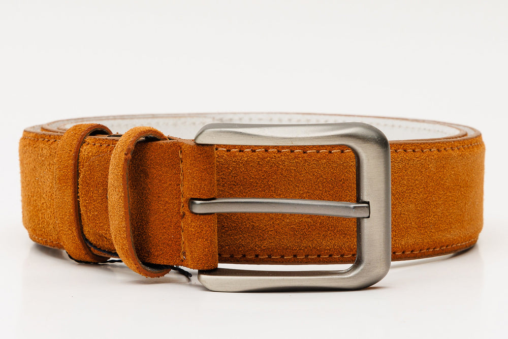 The Bari Tan Suede Leather Belt Universal Fit